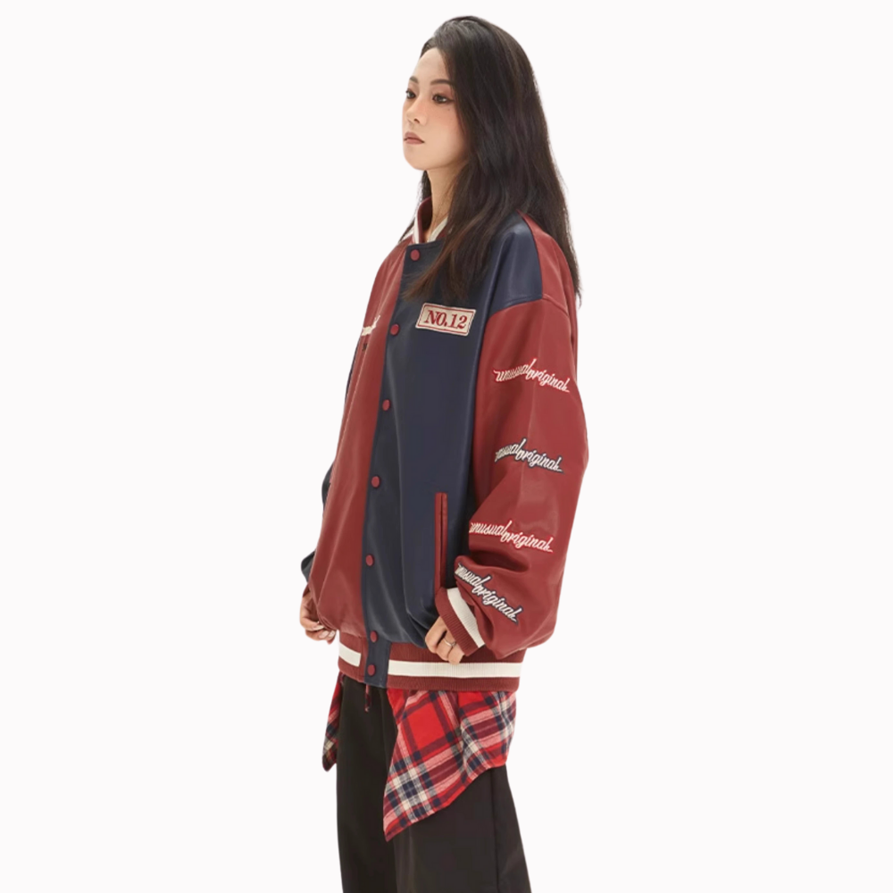 Design Letter Embroidered Baseball Jacket