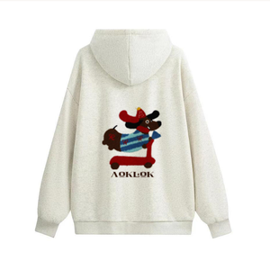 AG Cartoon Embroidery Skateboard Dog Hoodie