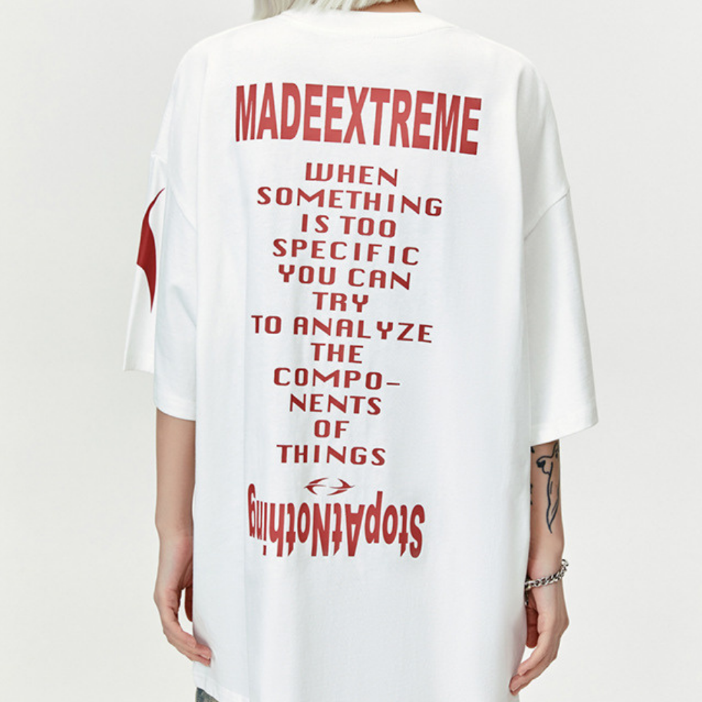 【MADE EXTREME】Sparkle Letter Print T-Shirt