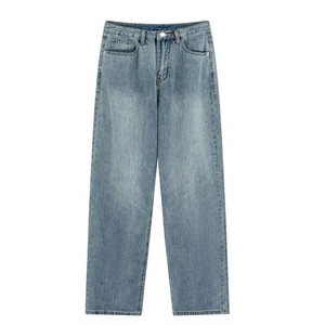 Women's Simple Washed Jeans high waist