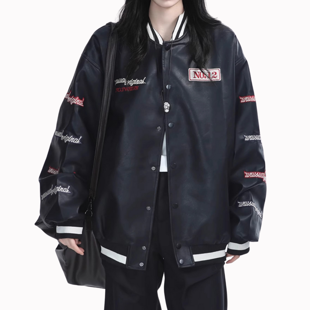 Design Letter Embroidered Baseball Jacket