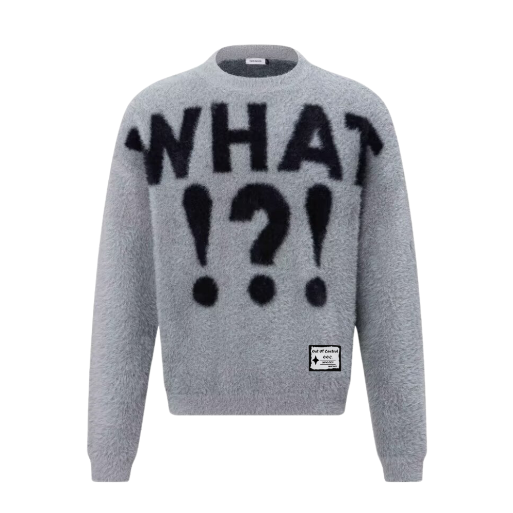 OOC' Vintage Mink Casual Loose Lettering Sweater