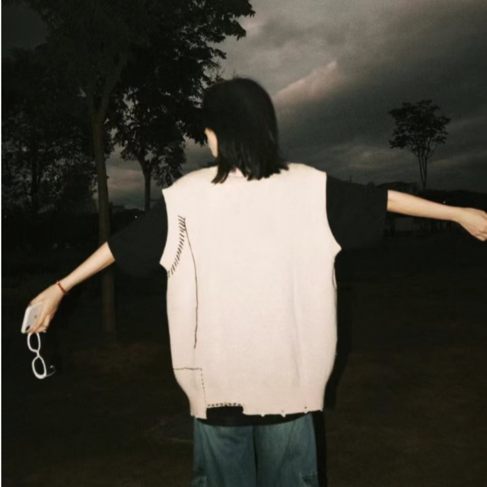 Cute Faceless Sheep Knitted Vest