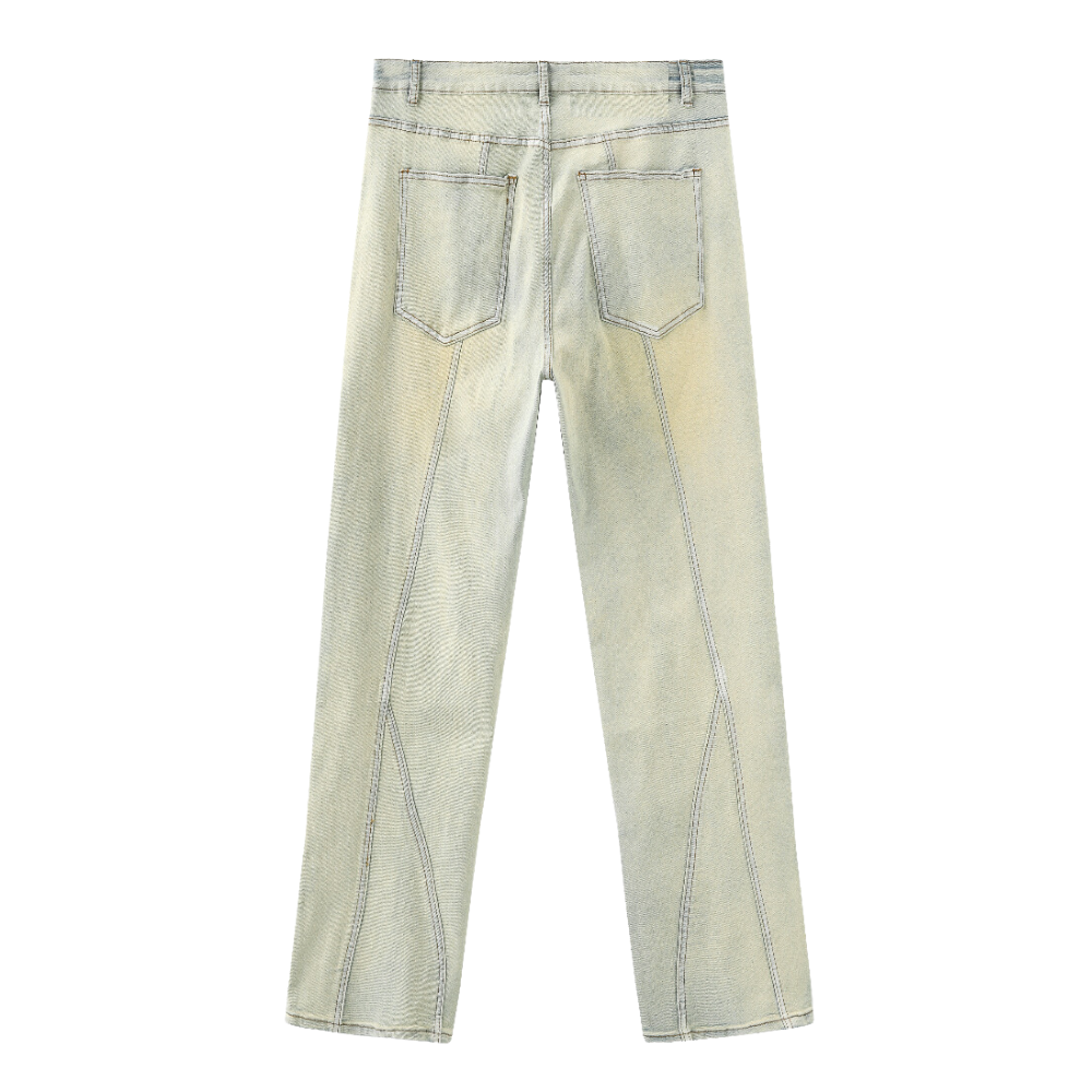 Washed Split Line Stretch Jeans