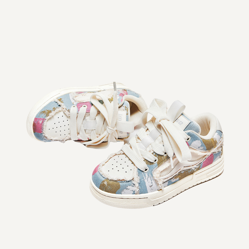 Street Denim Graffiti Raw Edge Sneaker