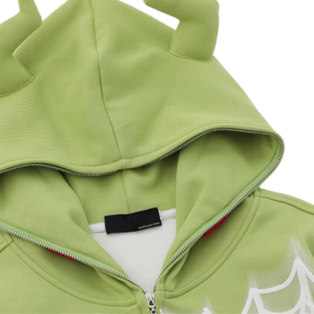 Monster Spider Letter Embroidered Hoodie