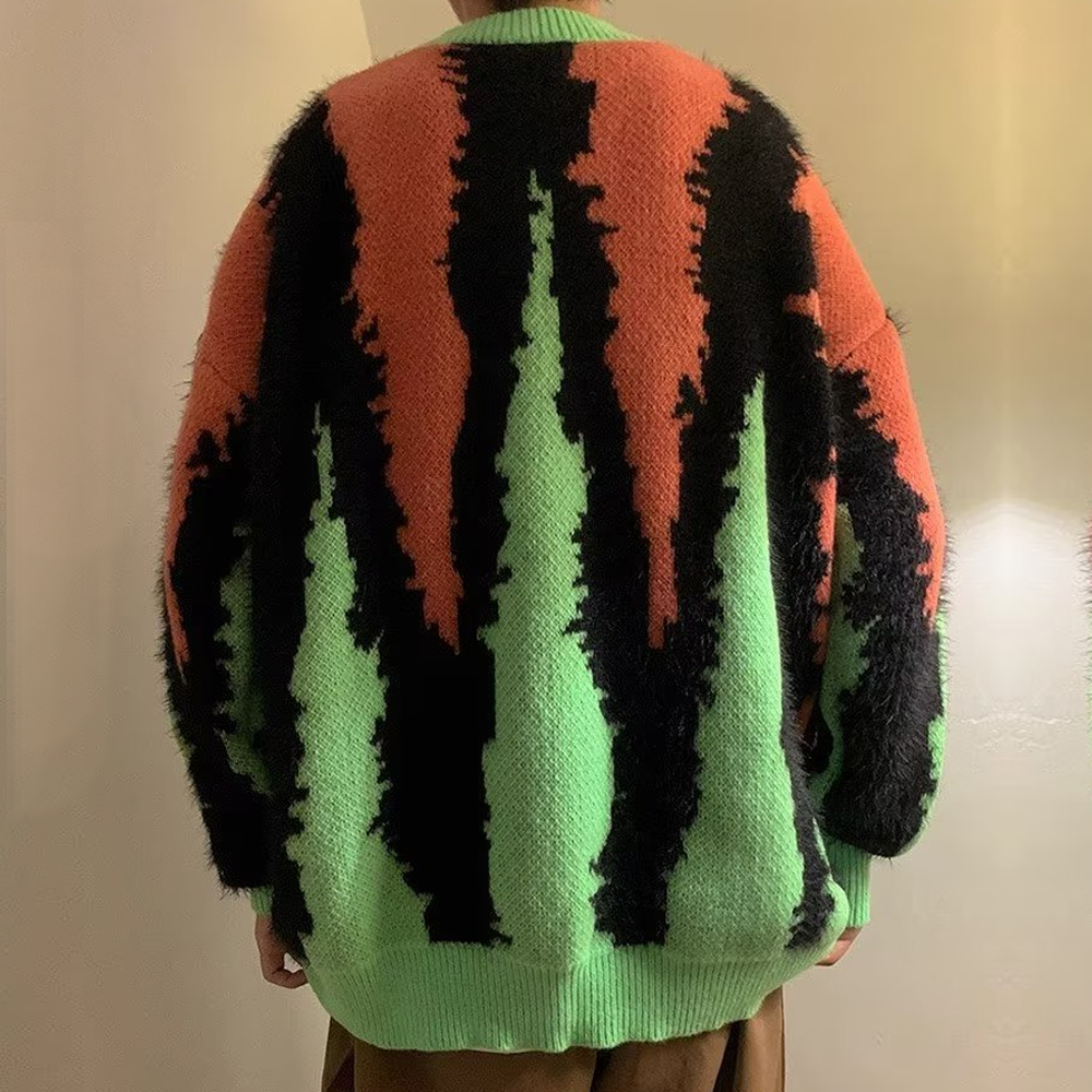 Personality Contrasting Colors Sweater