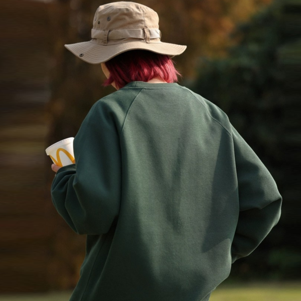 Japanese Simple Printed Sweatshirt