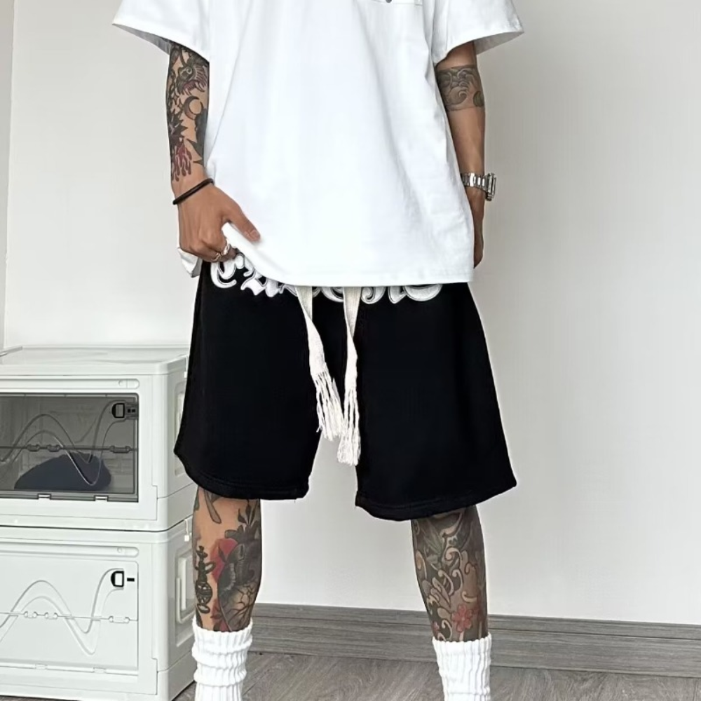 Athletic Versatile Gothic Letter Shorts