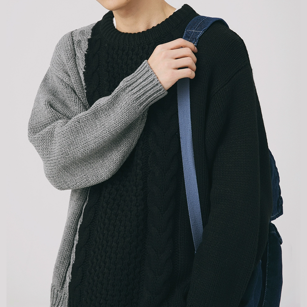 Colorblock  Twist Knit Sweater