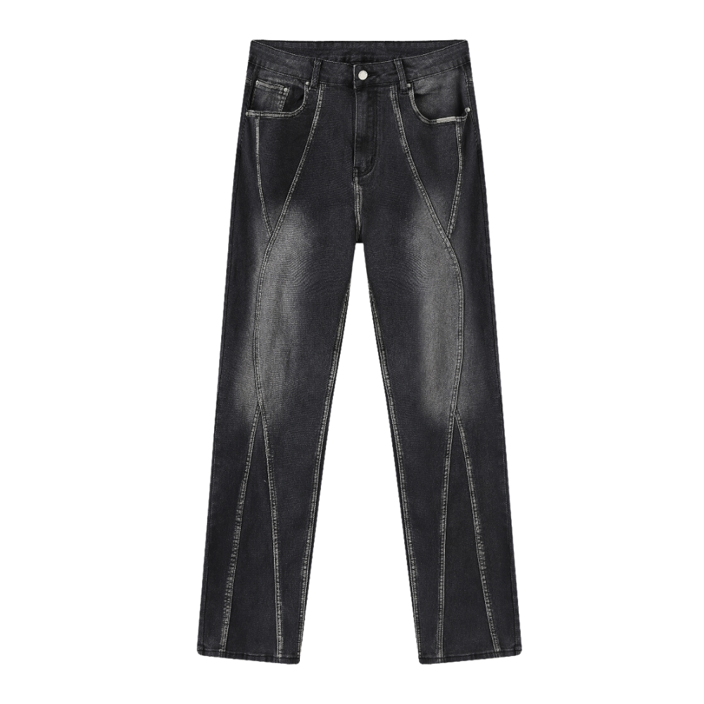 Washed Split Line Stretch Jeans