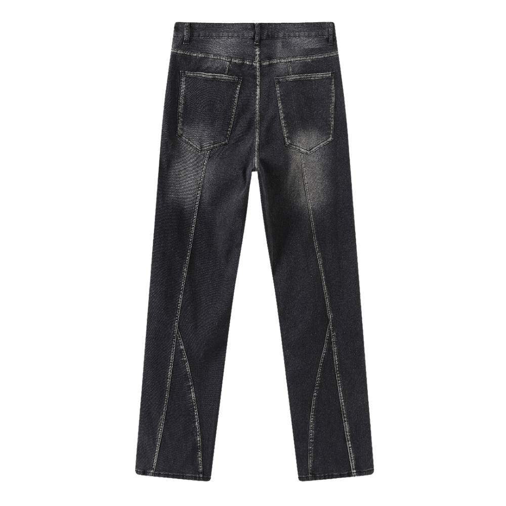 Washed Split Line Stretch Jeans