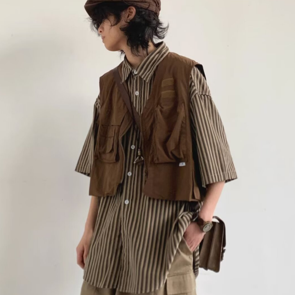 Japanese Retro Multi-Pocket Vest