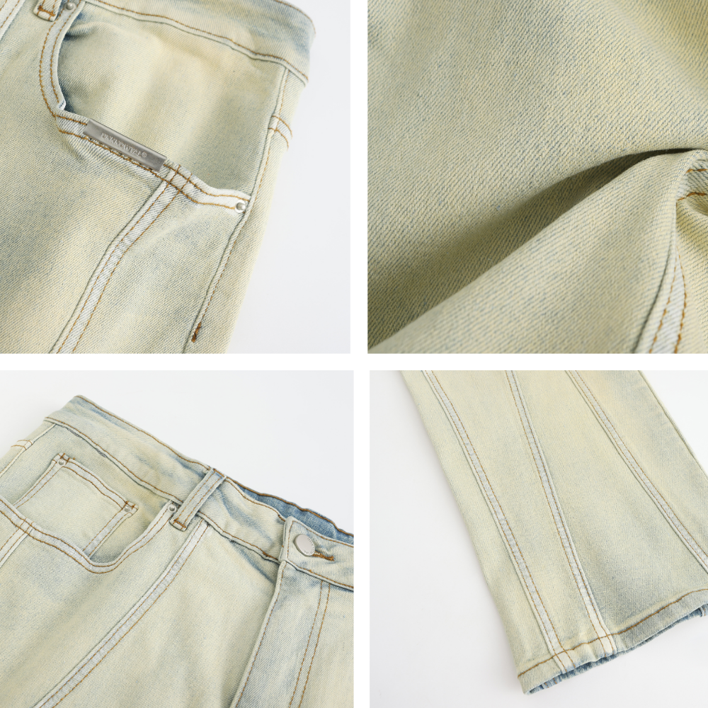 Washed Split Line Stretch Jeans