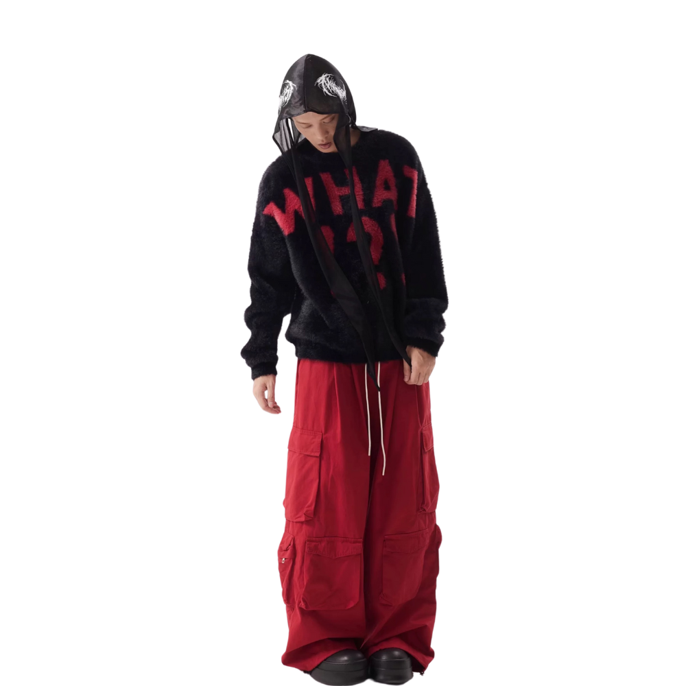 OOC' Vintage Mink Casual Loose Lettering Sweater