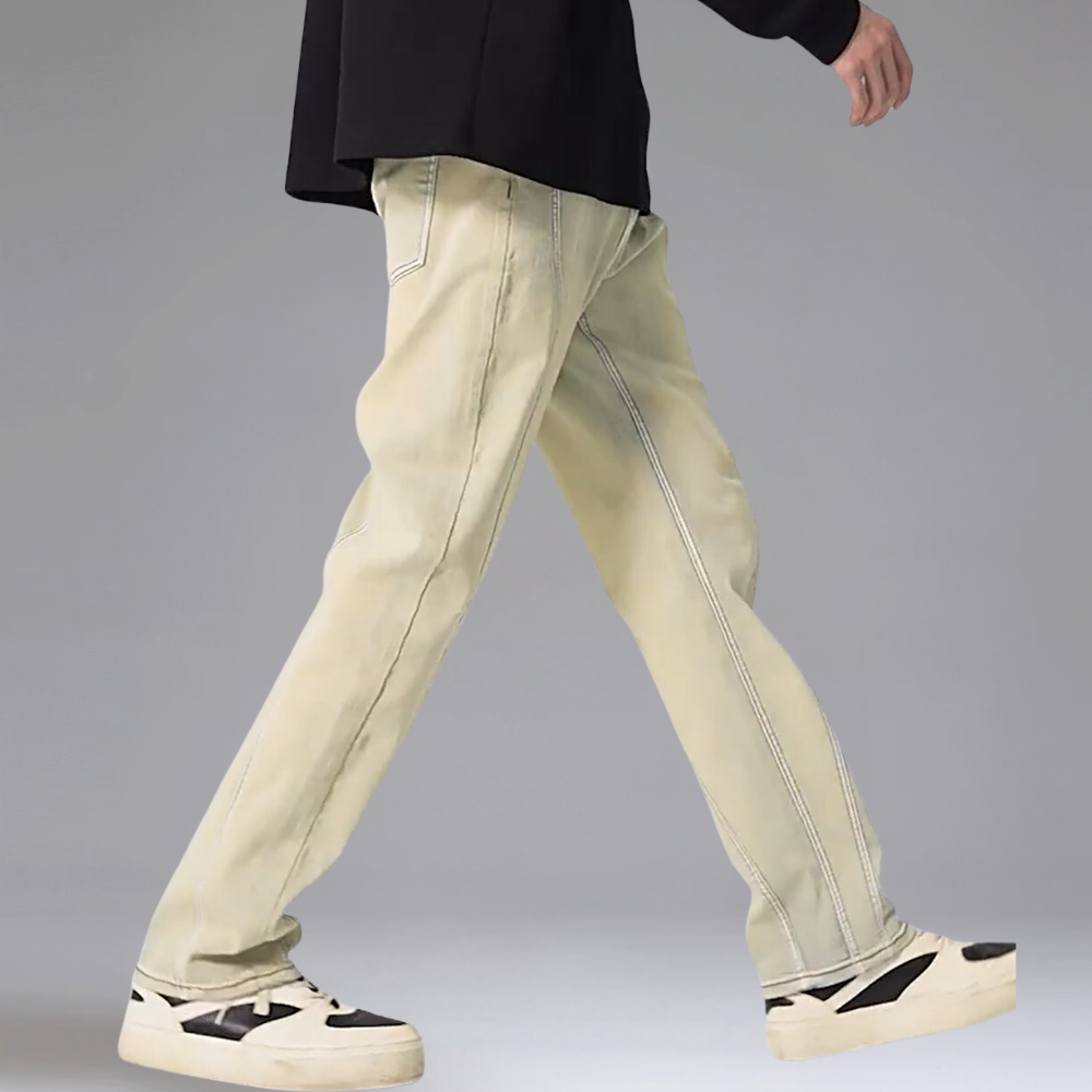 Washed Split Line Stretch Jeans