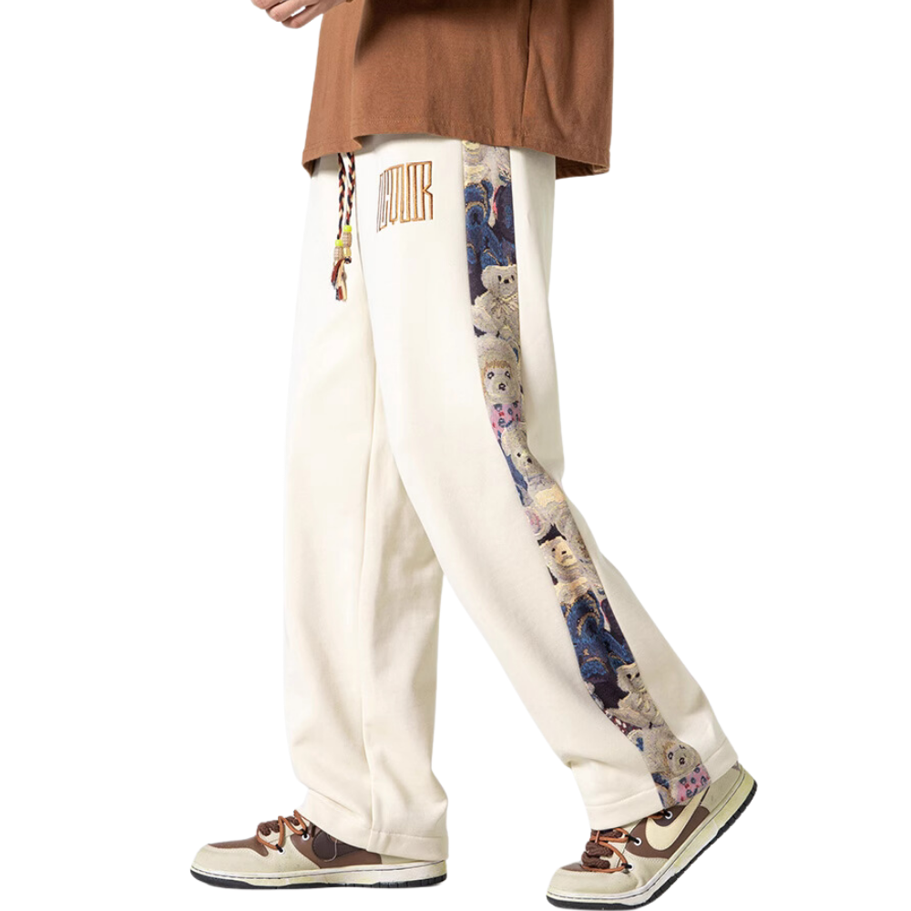 Japanese Side Bear Print Sweatpants