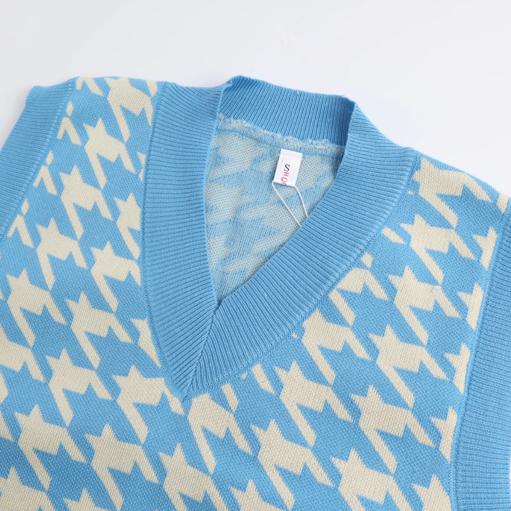 Oversized Contrast Plaid Vest