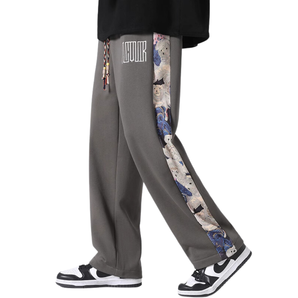 Japanese Side Bear Print Sweatpants
