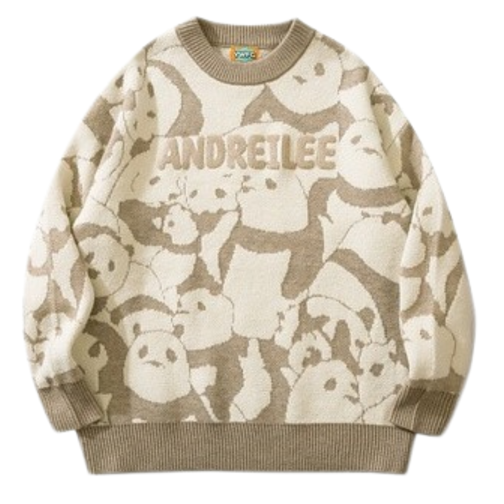 Cute Panda Letter Sweater