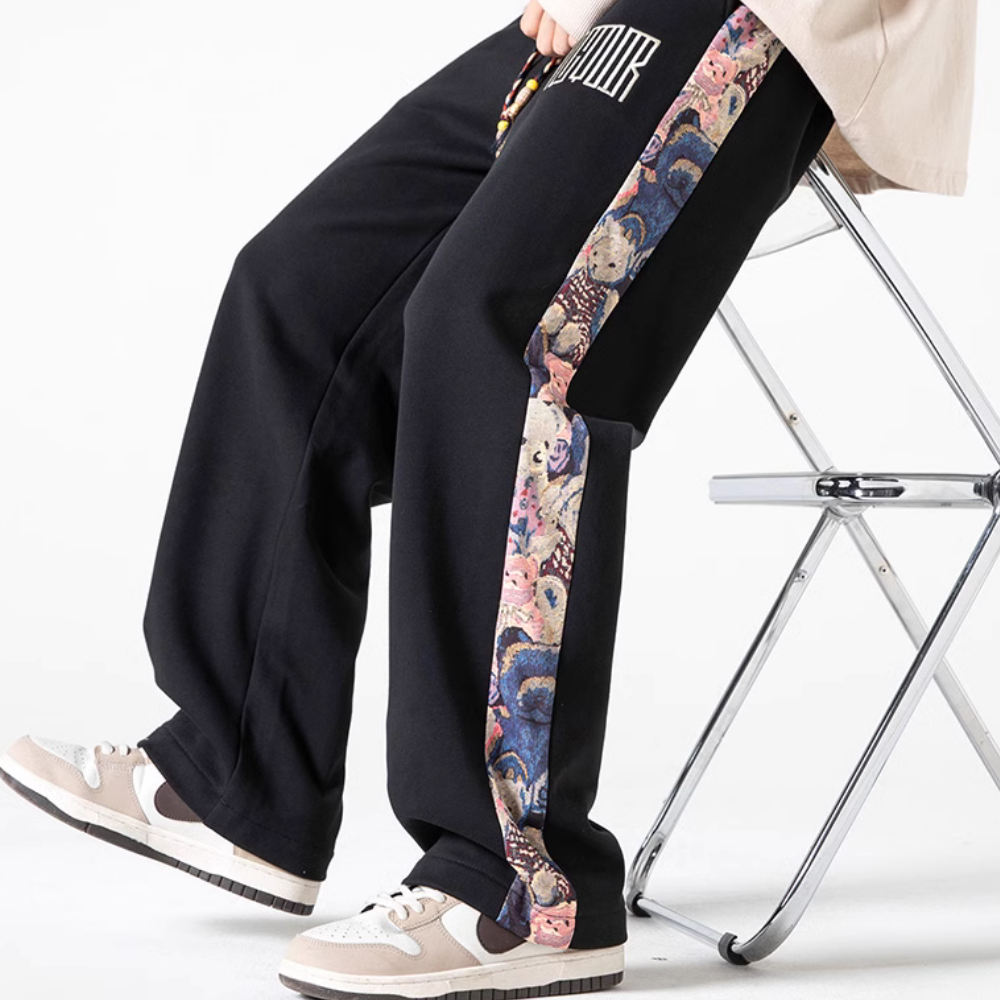 Japanese Side Bear Print Sweatpants