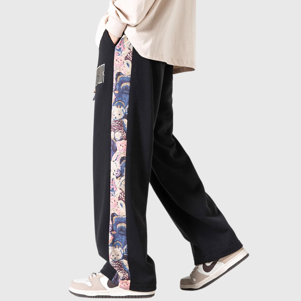 Japanese Side Bear Print Sweatpants