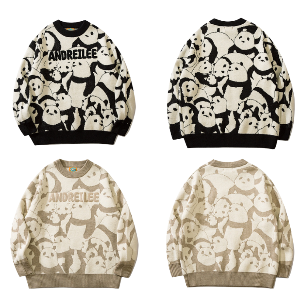Cute Panda Letter Sweater