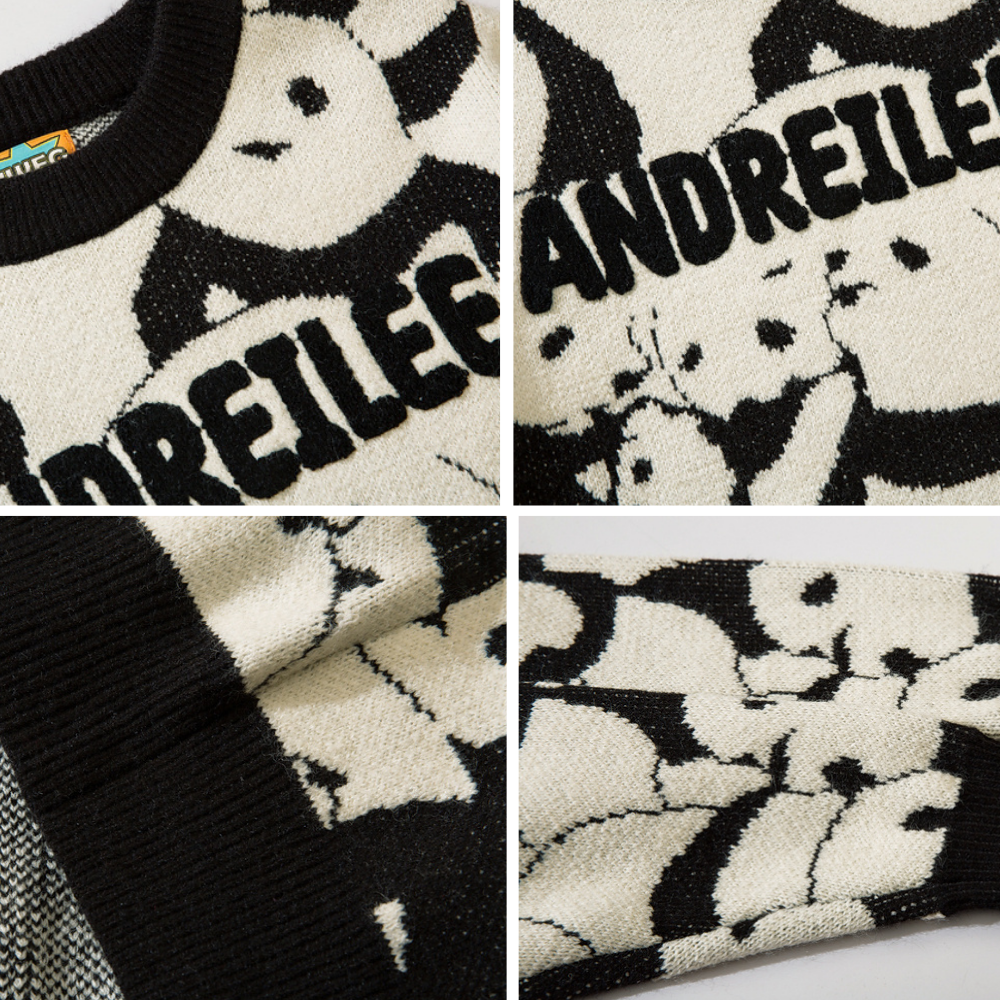 Cute Panda Letter Sweater
