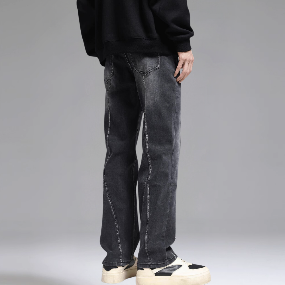 Washed Split Line Stretch Jeans