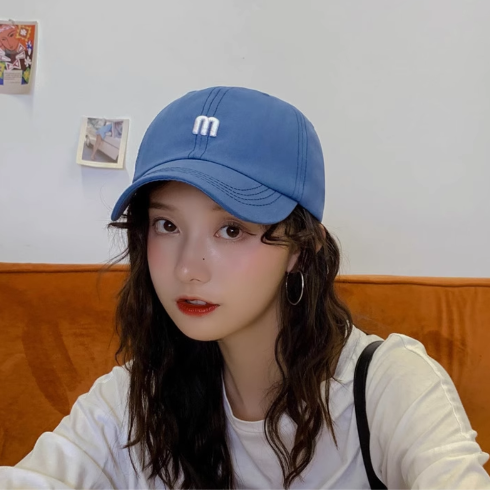 Japanese M letter embroidered hat