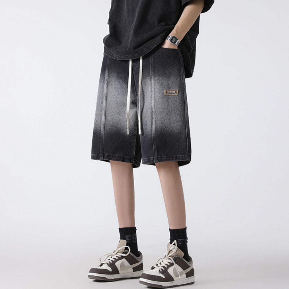 Modern Washed Gradient Denim Shorts
