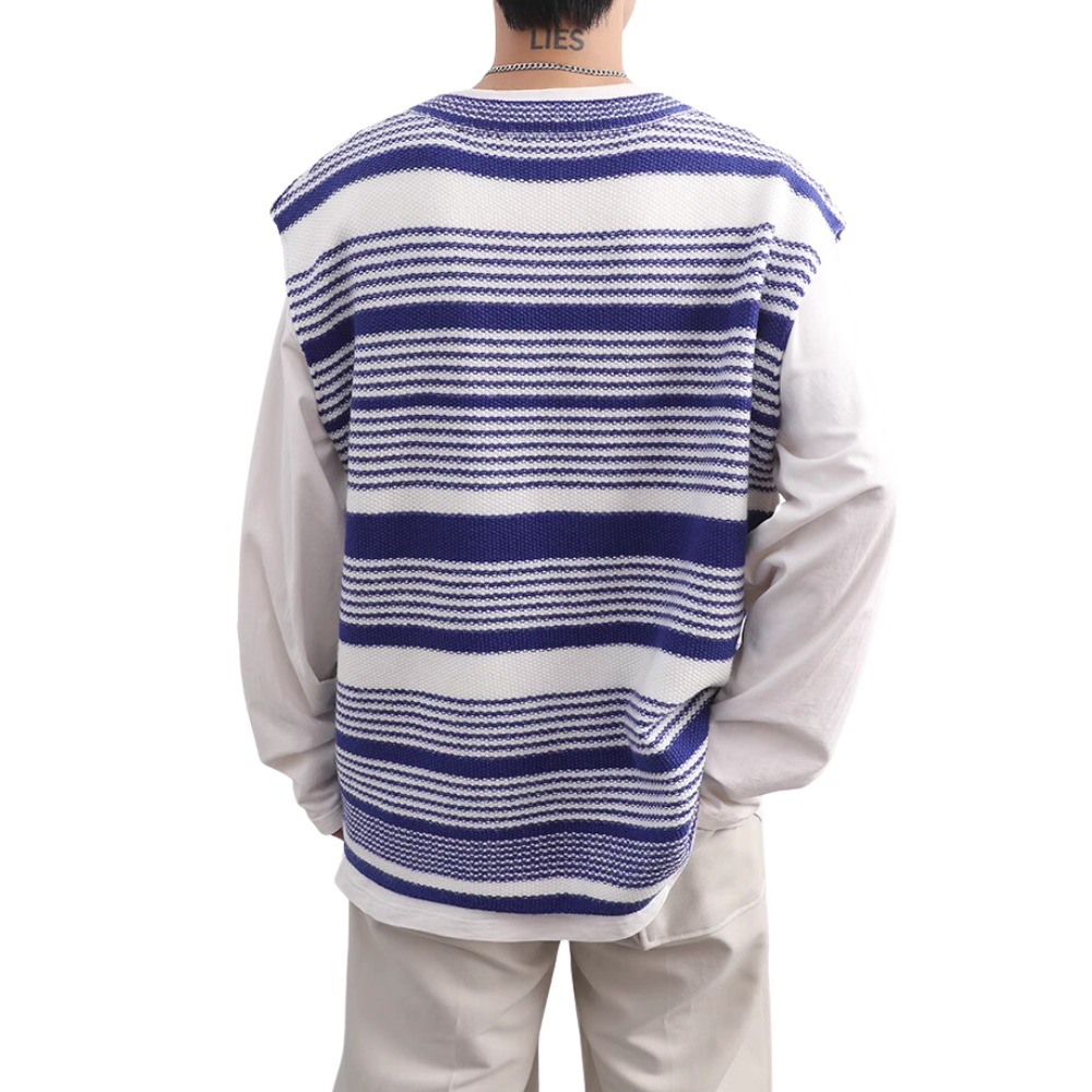 Arctic Fleece Striped Knitted Vest