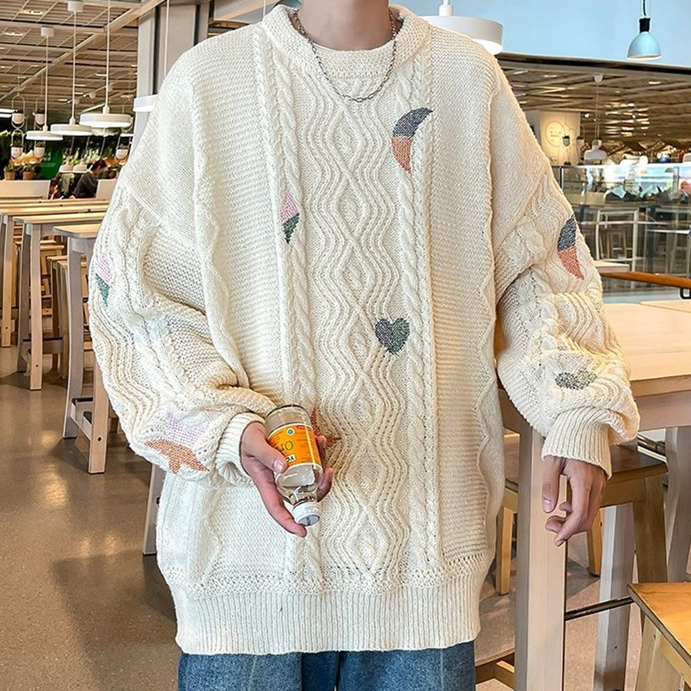 Simple Embroidery Twist Sweater