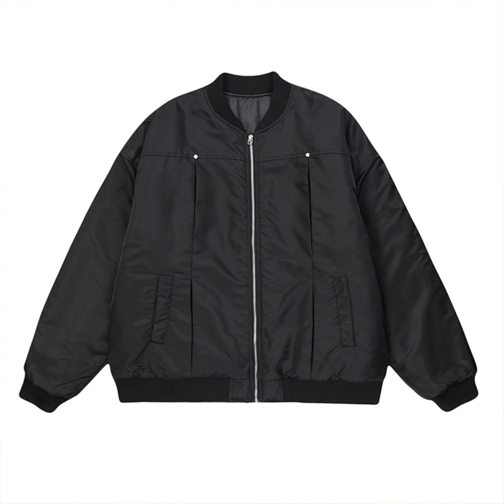 Retro Drawstring Bomber Jacket