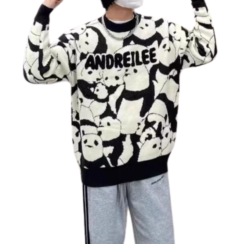 Cute Panda Letter Sweater