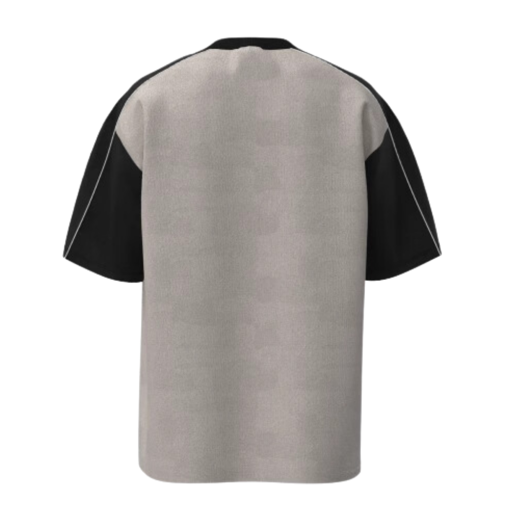 Suede Patchwork Letter T-Shirt