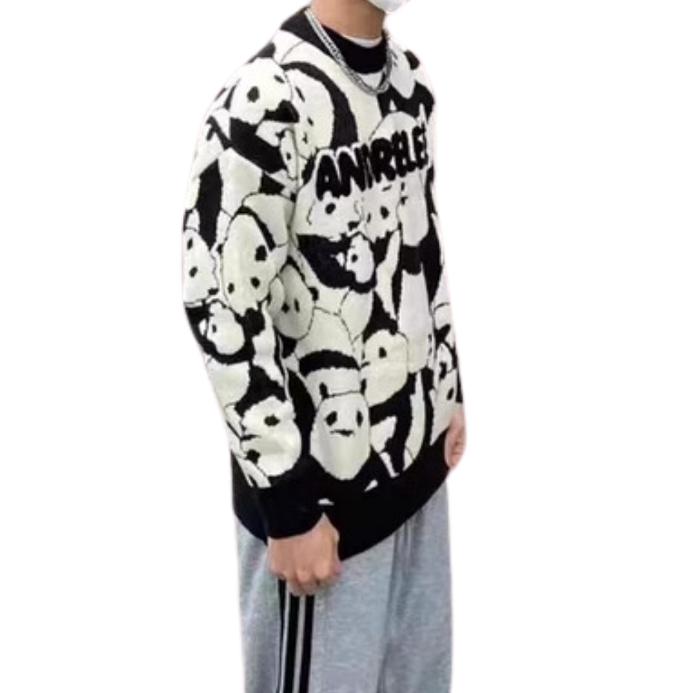 Cute Panda Letter Sweater