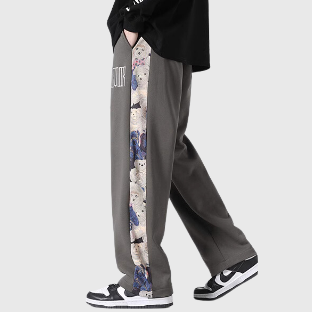 Japanese Side Bear Print Sweatpants