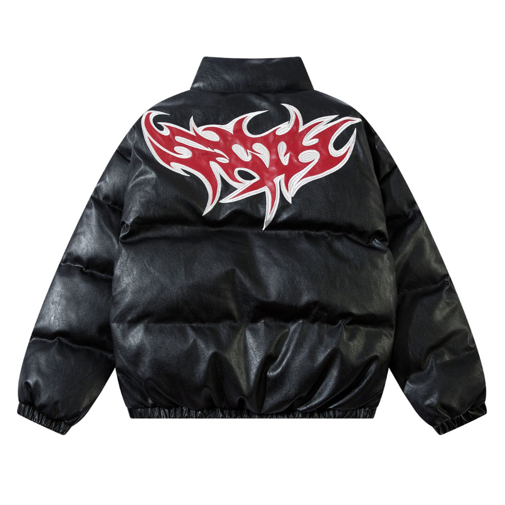 Street Flame Letters Embroidered Coat