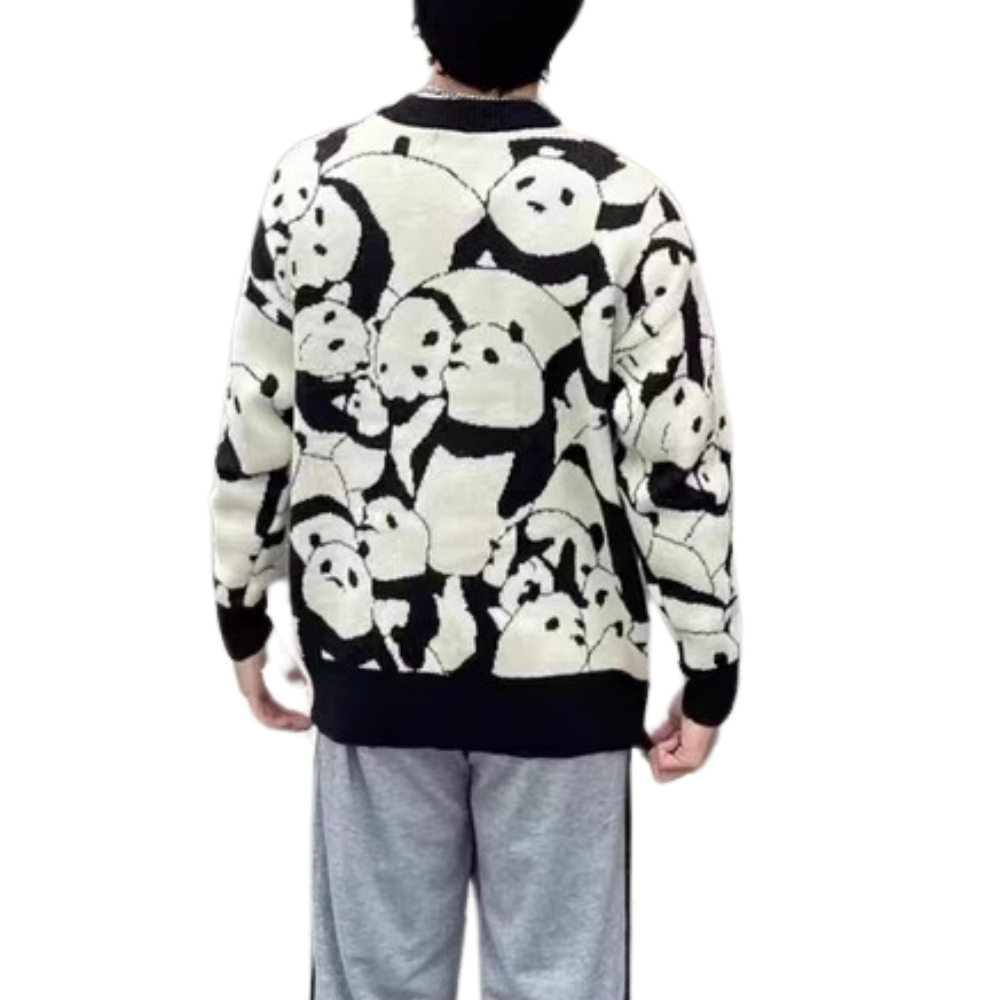 Cute Panda Letter Sweater