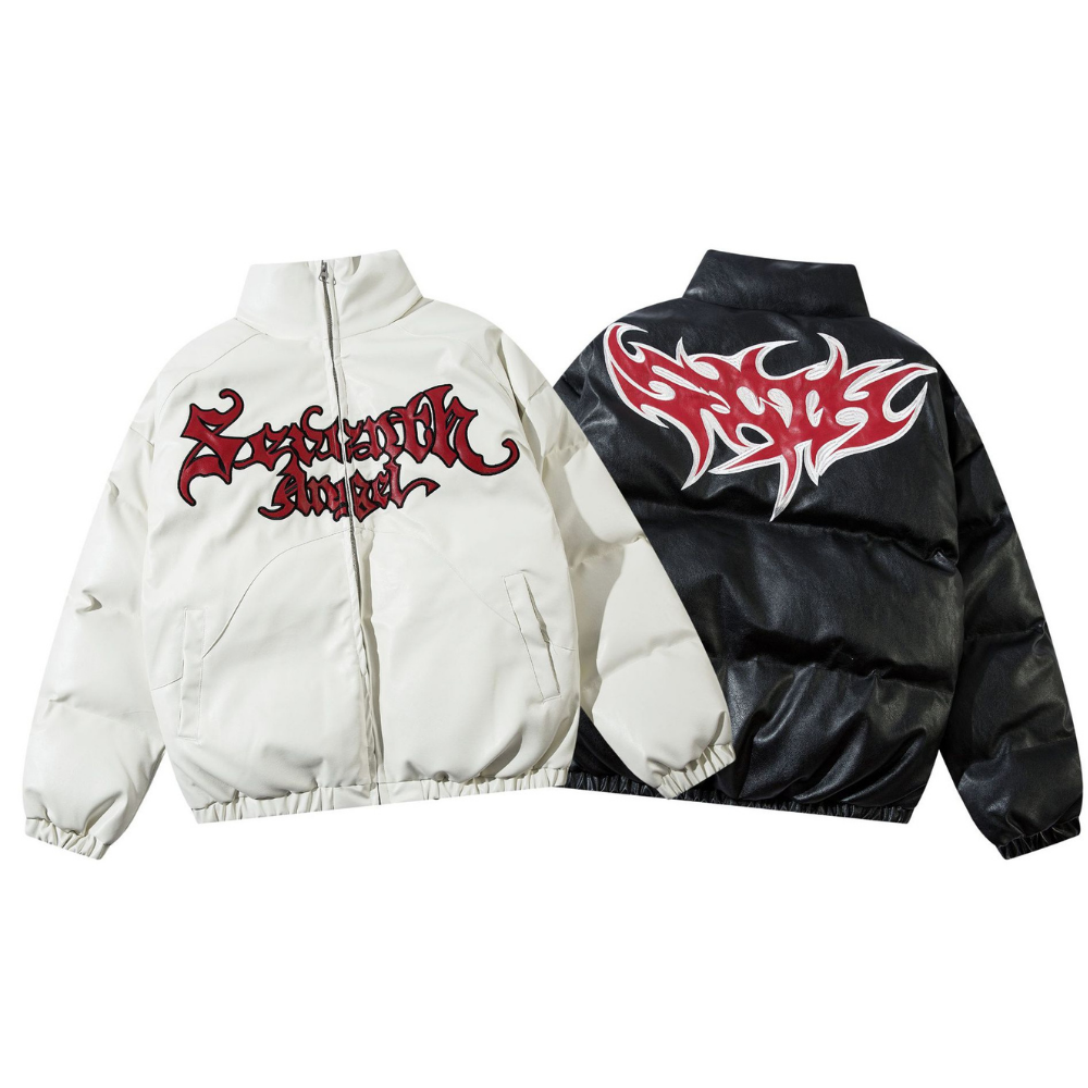 Street Flame Letters Embroidered Coat
