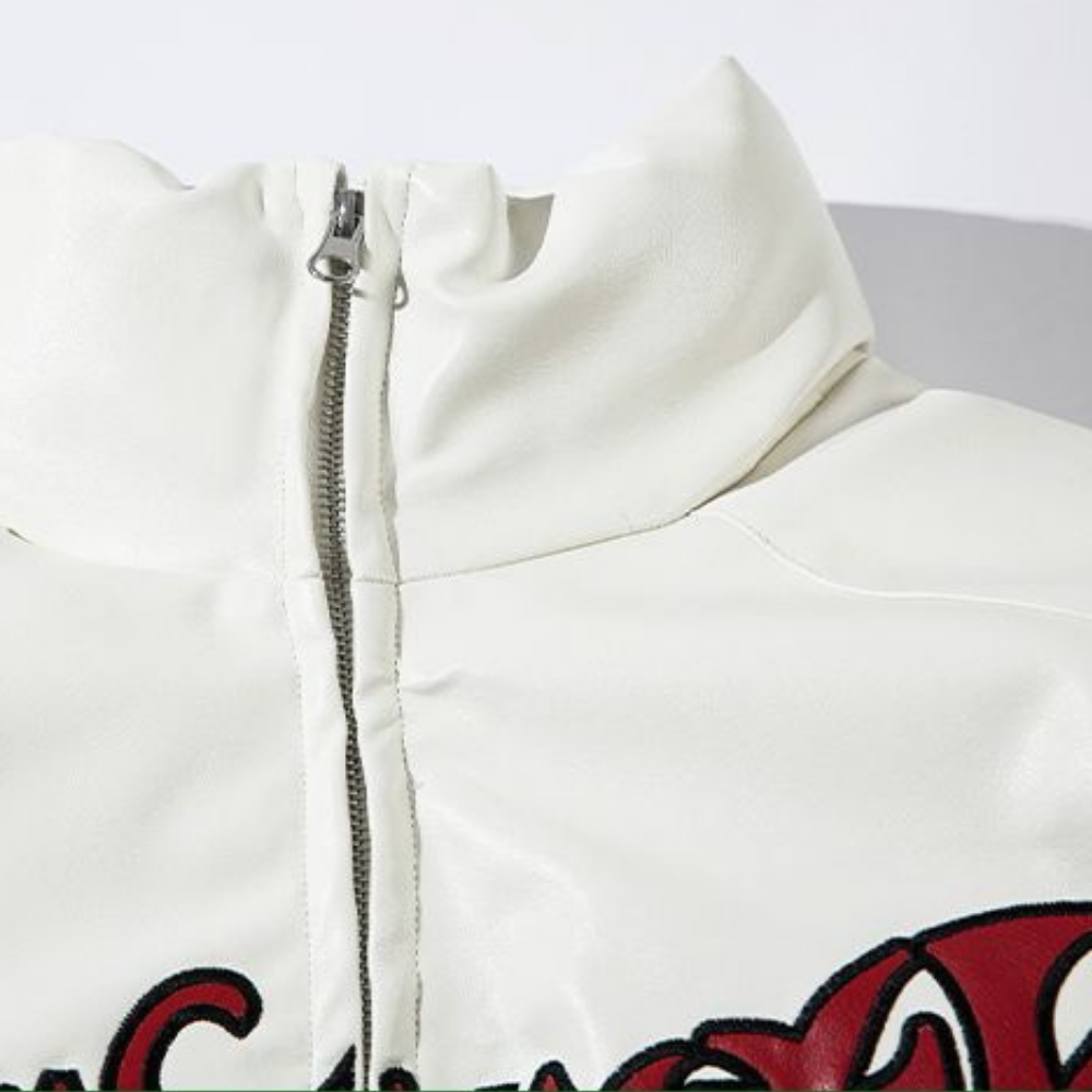 Street Flame Letters Embroidered Coat