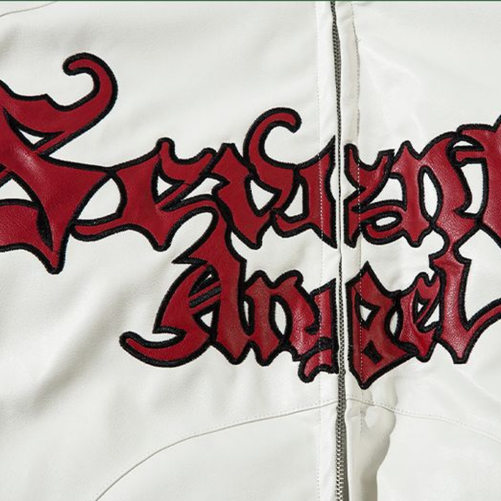 Street Flame Letters Embroidered Coat