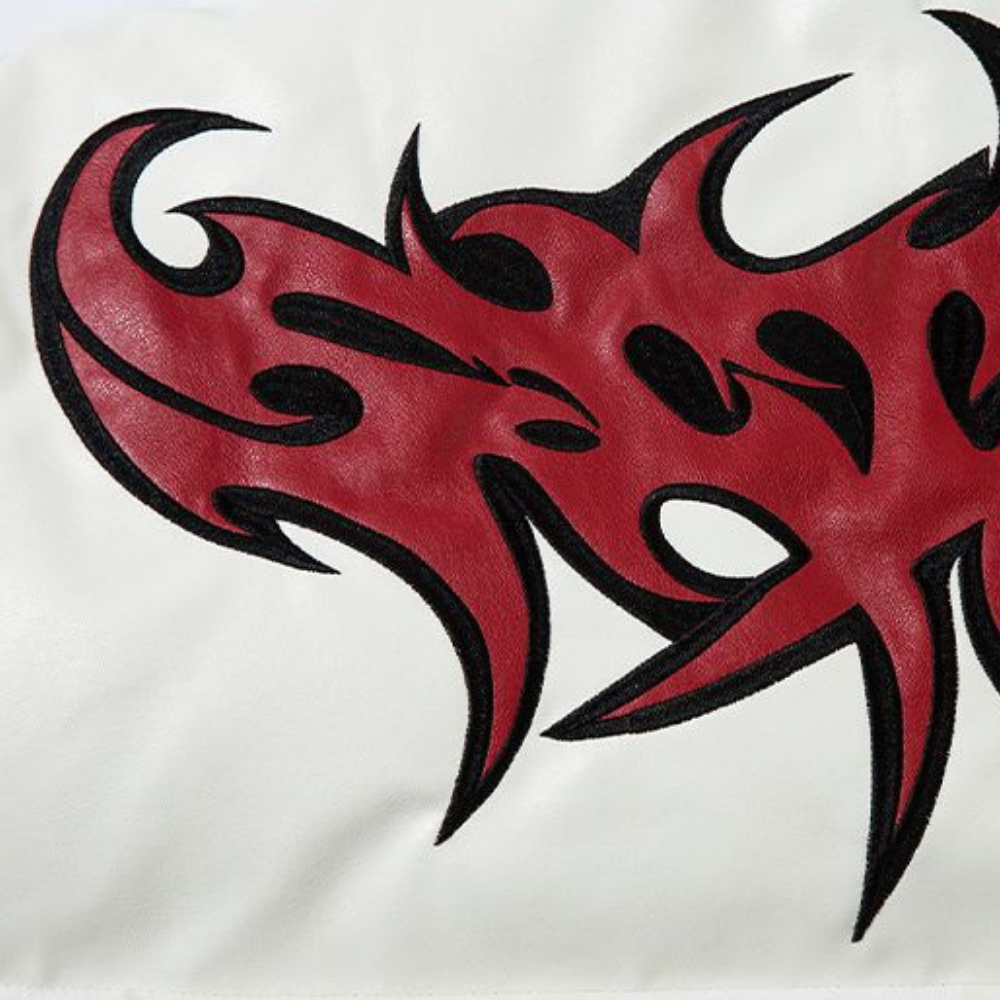 Street Flame Letters Embroidered Coat