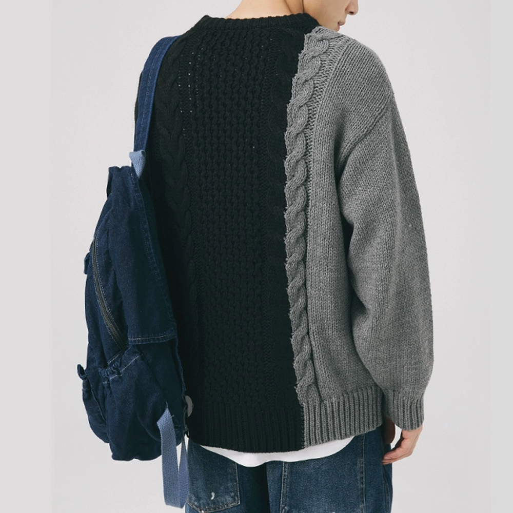 Colorblock  Twist Knit Sweater