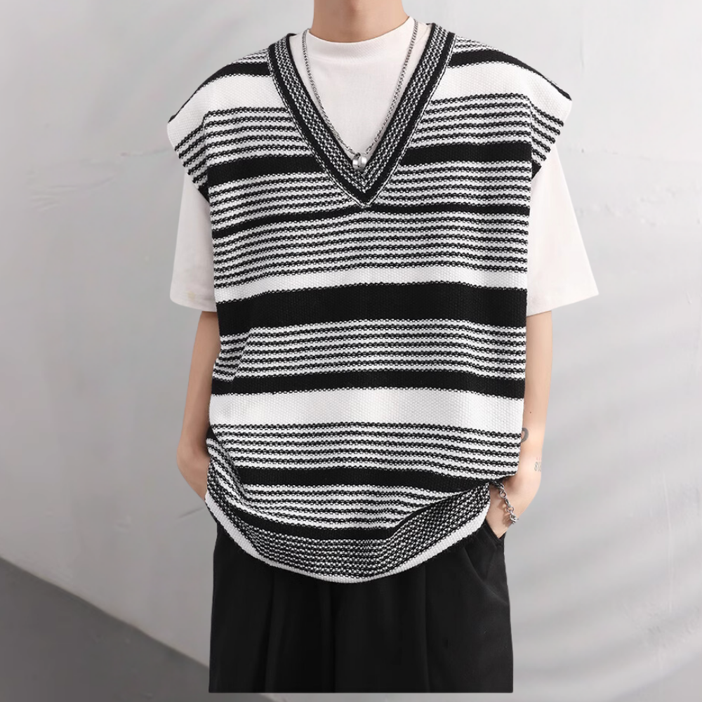 Arctic Fleece Striped Knitted Vest