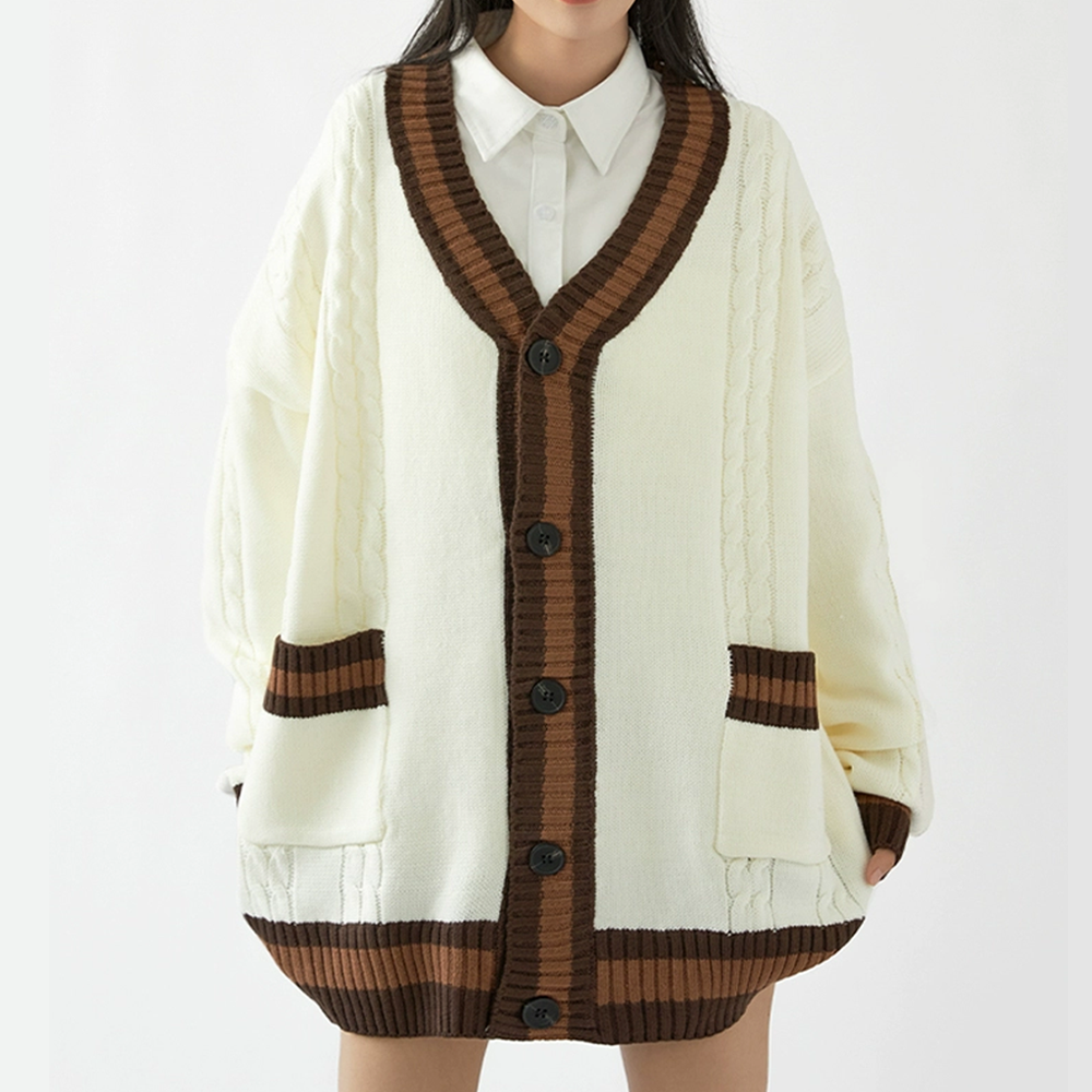 Simple Solid Color Cardigan Sweater