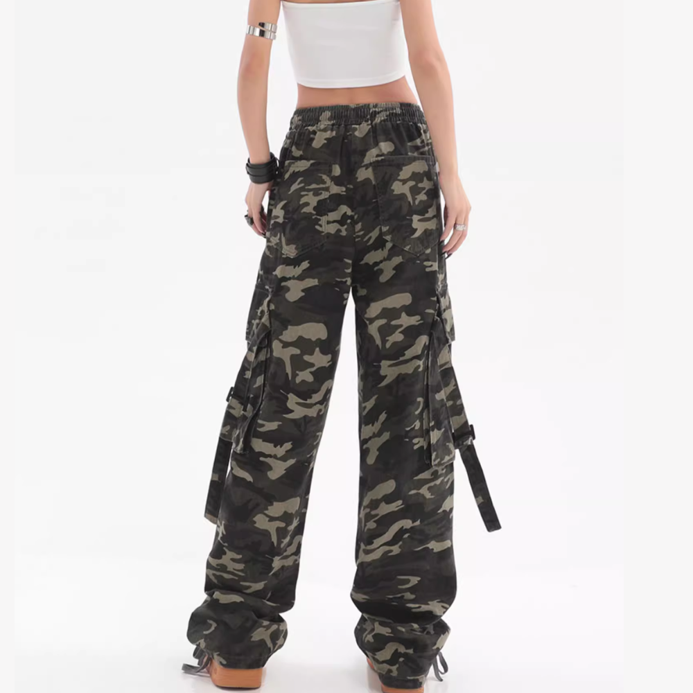 Hip Hop Camouflage High Waist Cargo Pants