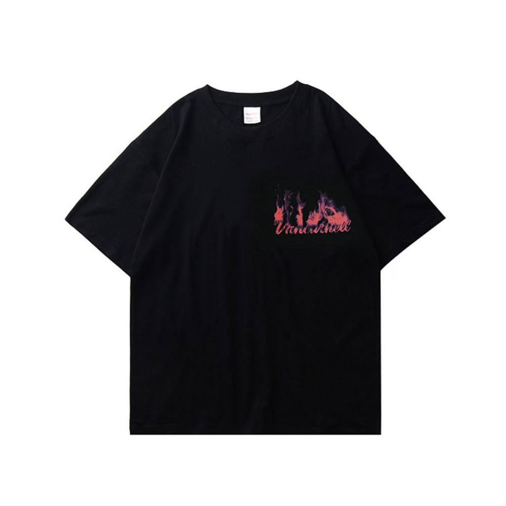 Urban Street Flame Heart Graphic T-Shirt