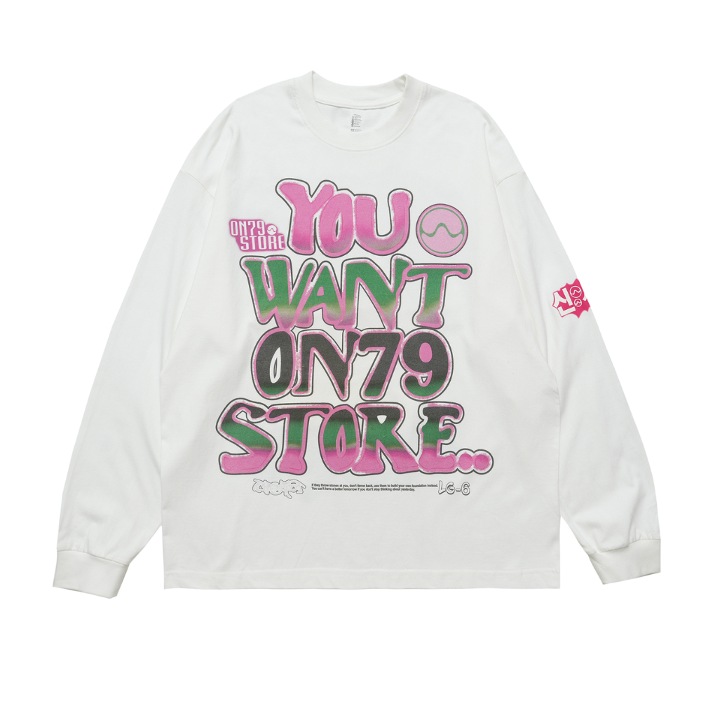 Graffiti "ON79" Letters Sweatshirt